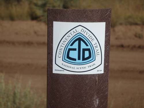 GDMBR: A close-up image of a CDT (Continental Divide Trail) Marker.